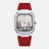 TWB Westalia watch with a red strap and Bahrain landmarks on the dial